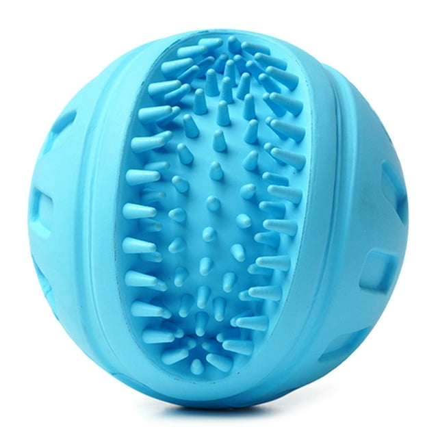 Dog Chew Ball Rubber: Bouncy Interactive Dog Squeaky Ball Puppy Toothbrush Toy