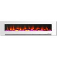 thumbnail image 5 of Hanover 78 In. Wall-Mount Electric Fireplace in White with Multi-Color Flames and Driftwood Log Display, 5 of 8