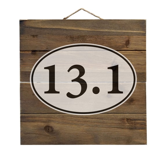 13.1 - Half Marathon Sticker - Running - Decorative REAL WOOD Wall Art - Faux Pallet Look