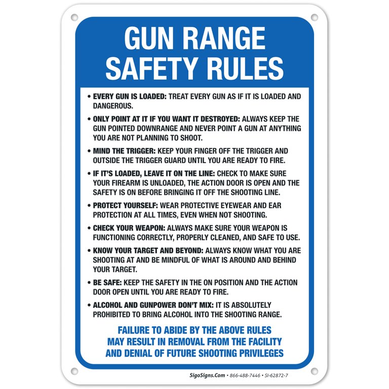 Gun Range Safety Rules Every Gun Is Loaded Security Sign, 40 OFF
