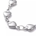thumbnail image 3 of Stainless Steel Heart Chain Bracelet Steel Toggle Silver 7.5" Z163, 3 of 5