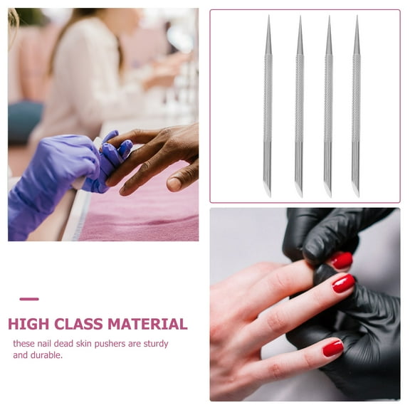 Beaupretty 4Pcs Metal Cuticle Pusher Tool Durable Nail Cleaner for Acrylic and Natural Nails