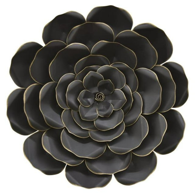 Plutus PBTH92248 Modern Metal Flower Wall Decor, Black