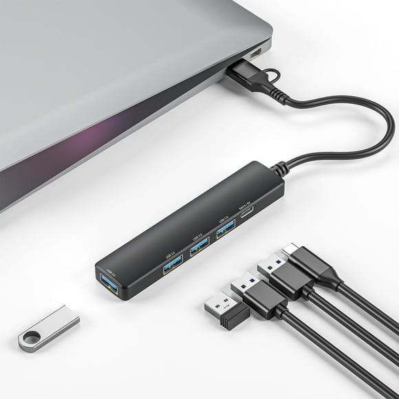 NARABB Laptop Type-C Docking Station One To Four USB 3.0 Splitter Hub High-speed Transfer Plug And Play Docking Station