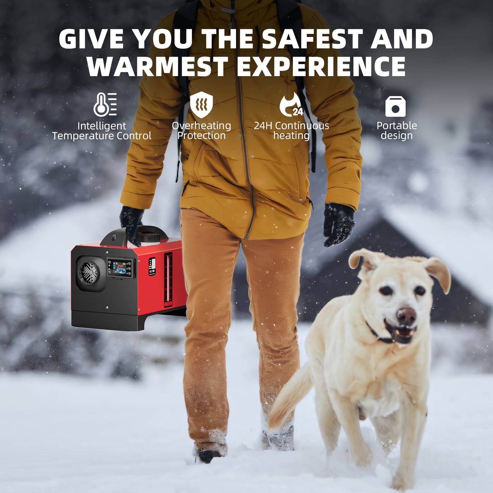 Diesel Heater 12V, Portable 8KW Air Heater with LCD Switch & Remote Control