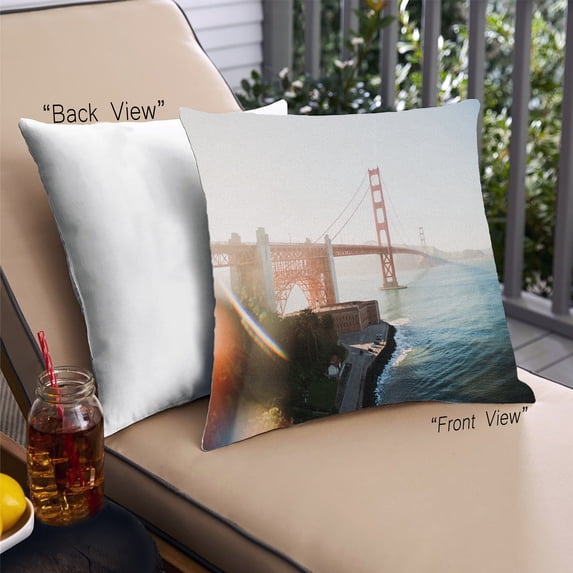 Ahgly Company Sites Golden Gate Bridge Outdoor Throw Pillow, 18 inch by 18 inch