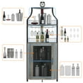 thumbnail image 5 of Corner Wine Bar Cabinet with Drawer and Removable Shelve Industrial Liquor Cabinet with Mesh Door Home Bar Cabinet for Liquor and Wine Storage(Grey), 5 of 7