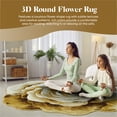 thumbnail image 6 of Flowers 5 Ft Round Throw Accent Area Rugs Floral Rose Flower Shaped Rug Modern for Girls Bedroom Floor Living Room Carpet 304 Beige, 6 of 10