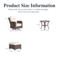 thumbnail image 6 of LayinSun 5 Pieces Patio Furniture Sets, Outdoor Wicker Conversation Set with Swivel Chairs and 6" Thick Cushion for Deck Garden Backyard, 6 of 8
