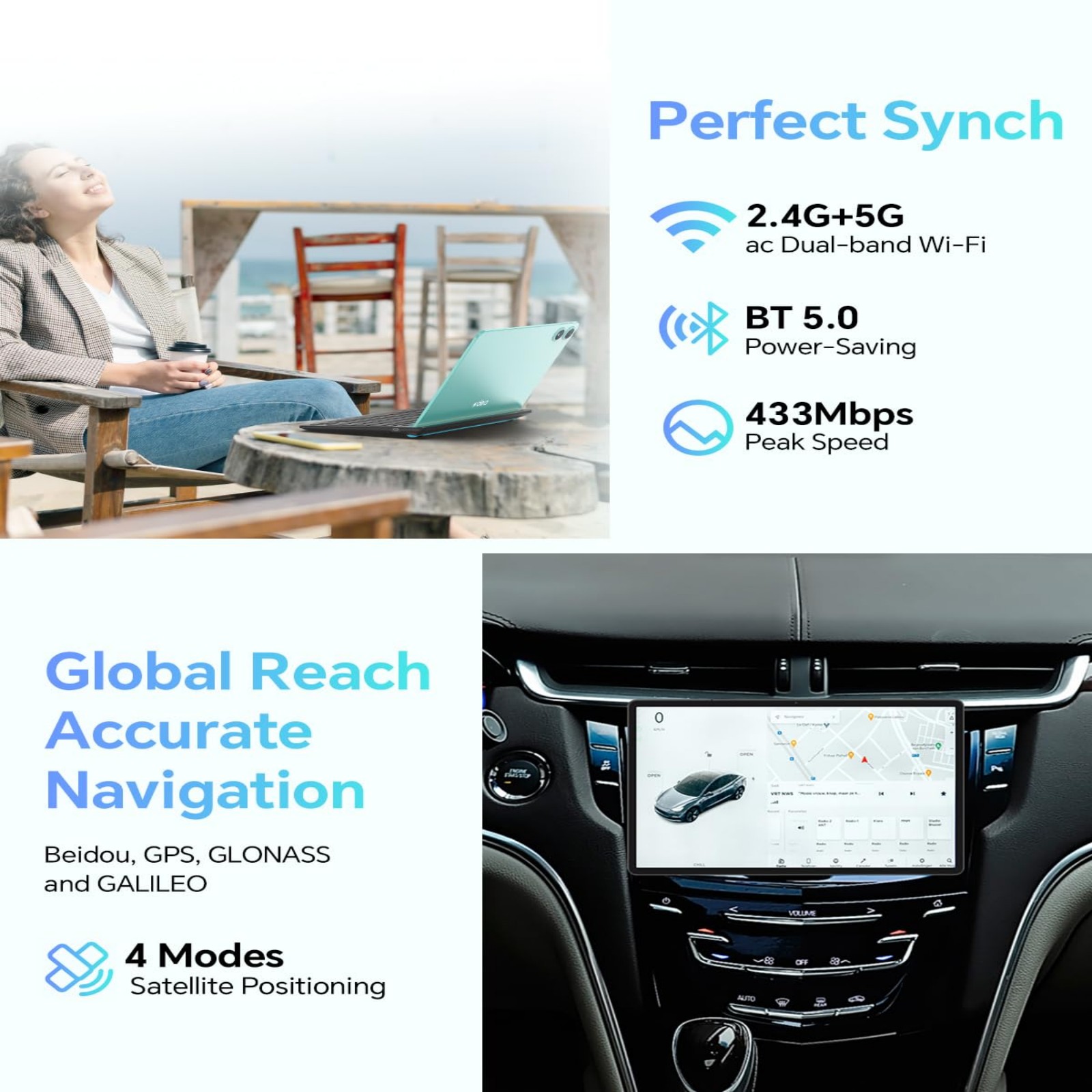 ODEA S11 11 Inch Android 14 Tablet with 16GB RAM 256GB ROM, 1920x1200 IPS Display, Octa-Core T606, 4G LTE, Widevine L1, 8000mAh, Face ID, GPS, 5G/2.4G WiFi