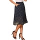 thumbnail image 4 of Falda Midi A-Line Floral Print Chiffon Vintage Verano para Mujeres S Azul Marino, 4 of 6