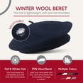 thumbnail image 4 of Minzimin Wool Beret Hat - Classic Stretchable - One Size Fits Most - Solid Color - Stylish Chic, 4 of 6
