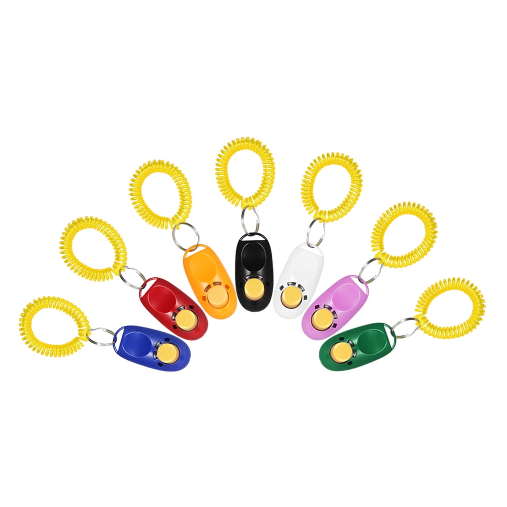 New 7 Pack Pet Dog Training Clicker Trainer Aid Wrist Clicker Tool for