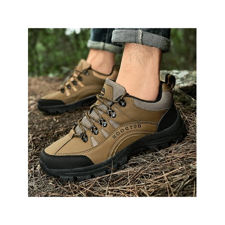 

Daeful Mens Hiking Shoes Walking Trekking Sneakers Non Slip Sport Shoes Brown 6.5