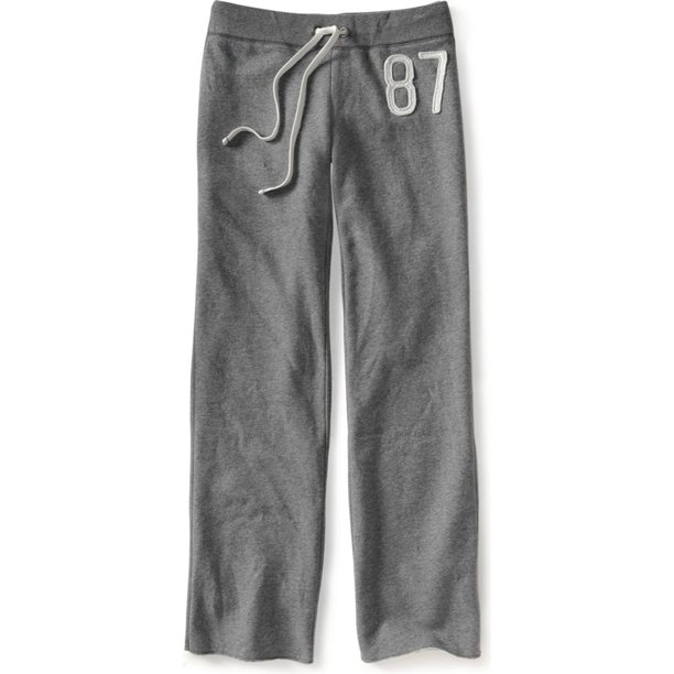 Aeropostale - Pantalones deportivos clásicos de forro polar para mujer, gris, pequeño Aeropostale Pantalones deportivos