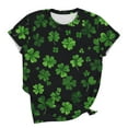 thumbnail image 5 of HAiming St. Patrick’s Day Shamrock T-Shirt Short Sleeve Round Neck Casual Cute Printed Trendy Pullover Tops Clothes, 5 of 6