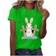 thumbnail image 3 of Camisas de Manga Corta para las Mujeres Moda Casual Impresión Cuello Redondo Suéter Tee Blusas, 3 of 4