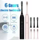 thumbnail image 2 of Cepillo de dientes eléctrico sónico ultrasónico automático recargable por USB, resistente al agua IPX7, cabezal de cepillo de dientes reemplazable J189, 2 of 5
