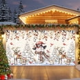 thumbnail image 2 of Fsddascl 7 x 16 Ft Christmas Garage Door Cover, Christmas Snowman Large Garage Door Banner, Xmas Elk Tree Snowflake Botanical Rustic Hanging Garage Mural Background for Indoor Outdoor Party Supplies, 2 of 9