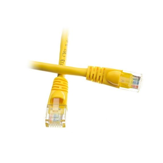 C&E 50 Foot Cat5e Snagless/Molded Boot Yellow Ethernet Patch Cable, 10-Pack (CNE53216)