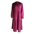 thumbnail image 2 of Liacowi Women Long Sweatshirts Dress Solid Color Long Sleeve Big Swing Hoodies Dress Fhion Fall Winter Cual Loose Dress, 2 of 7