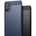 thumbnail image 2 of Nakedcellphone [NAVY BLUE CARBON FIBER] Flexible TPU Slim Phone Case Cover [Anti-Shock, Anti-Fingerprint] for Samsung Galaxy A51 5G UW Phone (VERIZON ONLY), 2 of 6