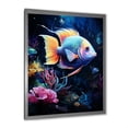 thumbnail image 2 of Designart "Yellow and Blue Marine Fish Elegance" Animals Framed Wall Art - Modern Yellow Coral Entryway Framed Wall Art Print, 2 of 6