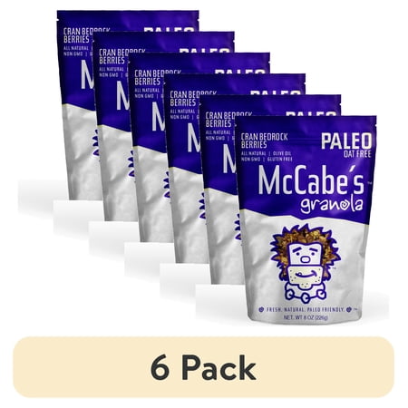 (6 pack) McCabe's Granola Cran Bedrock Berries, Grain Free, Gluten Free, Cranberry, 8 oz
