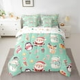 thumbnail image 2 of Feelyou Santa Claus Child Twin Bedding Sets 7-Piece, Merry Christmas Bedding Comforter Set, Kawaii Cartoon Style Reversible Sheet Sets, Microfiber Bedroom Decor, 2 of 7