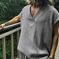 thumbnail image 5 of Bcfgryg Men's Vest Top V Neck Loose Jacquard Knit Sleeveless Casual Vest Men's Sleeveless Jacket Vest, 5 of 5