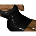 thumbnail image 1 of Robe Moulante Sexy en Cuir PU pour Femmes, Coupe Basse, Sans Manches, Mini Robe de Soirée Club Serrée, 1 of 5