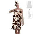 thumbnail image 2 of Colevkie Women's 2 Pcs Adjustable Bath Towel & Shower Cap Set Bath Wrap Set Quick Drying Portable Soft for Bathroom Shower Sauna Printed Coffee Bean Pattern, 2 of 8