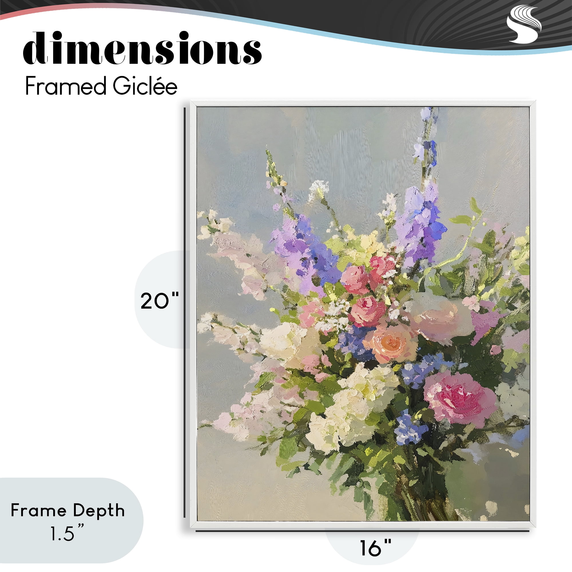 Stupell Industries Romantic Pastel Garden Bouquet White Framed Giclee Art, design by The Prints Vibe