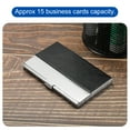 thumbnail image 5 of Uxcell 3.7x2.4x0.3 Inch PU Leather Name Cards Case Alloy Business Card Holder Black, 5 of 5