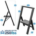 thumbnail image 3 of Sorfey 1-Step Step Ladder Slim, Anti-Slip Foldable Ladder Step Stool, Gray Wood & Black, 3 of 8