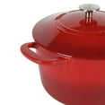 thumbnail image 4 of MARTHA STEWART 7 qt. Gatwick Enameled Cast Iron Dutch Oven in Red Ombre with SS, Knob Lid, 1-Set, 4 of 4