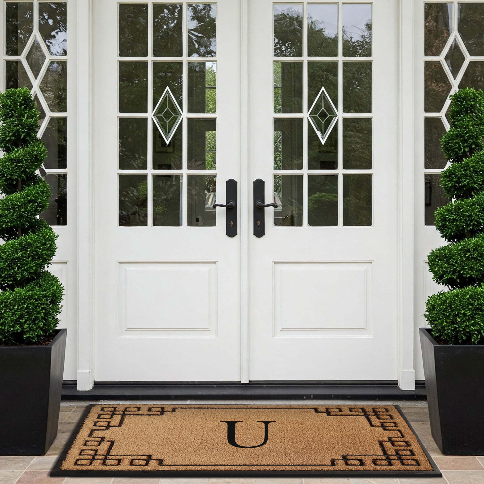 A1 Home Collections Natural Coir & Rubber Door Mat, Long-Lasting Entrance Doormats for Front Door, Thick & Non-Slip Durable Outdoor Entry Mat 36" x 72"