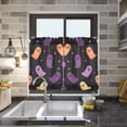 thumbnail image 4 of Yayeee Kitchen Curtains Tier Pair Light Filtering 27"x24" Rod Pocket Short Cafe Window Panel, Halloween Purple Ghosts, 4 of 7