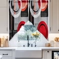 thumbnail image 4 of Red Gray Black Swag Valances for Windows 2 Pack Abstract Round Modern Art Swag Kitchen Curtains 36 Inches Long Rod Pocket Short Window Treatment for Kitchen Bathroom 36"x36", 4 of 8