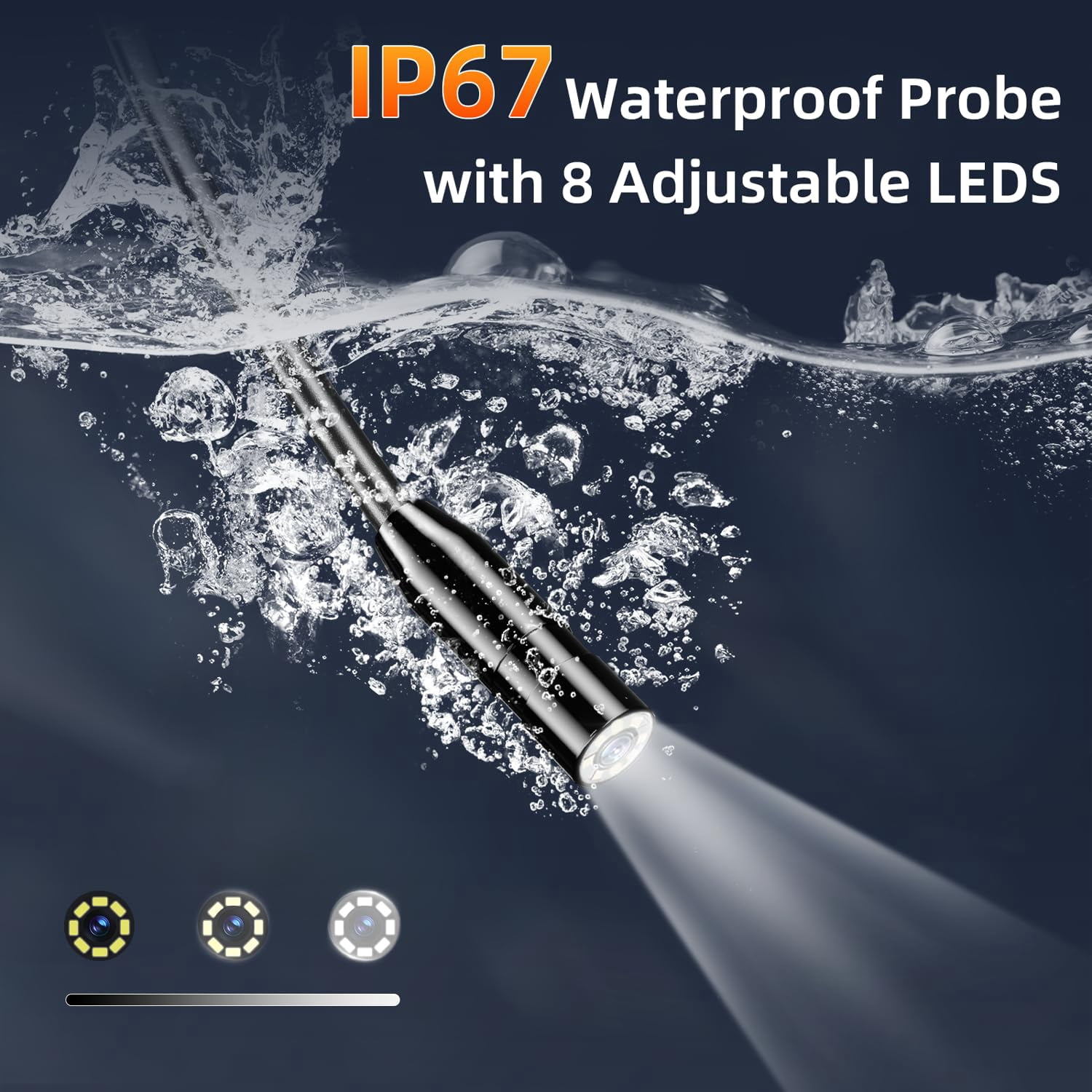 Borescope Camera With Light, IP67 Waterproof Endoscope Camera With Light, 1080P HD Inspection Camera, 45ft Snake Camera, Gadgets For Men (4.3"), Single Lens And Dual Lens Options