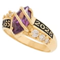 thumbnail image 3 of JackAni 14k Yellow Gold Simuated Amethyst February Birthstone 2026 Class Graduation Ring - Size 11.00, 3 of 5