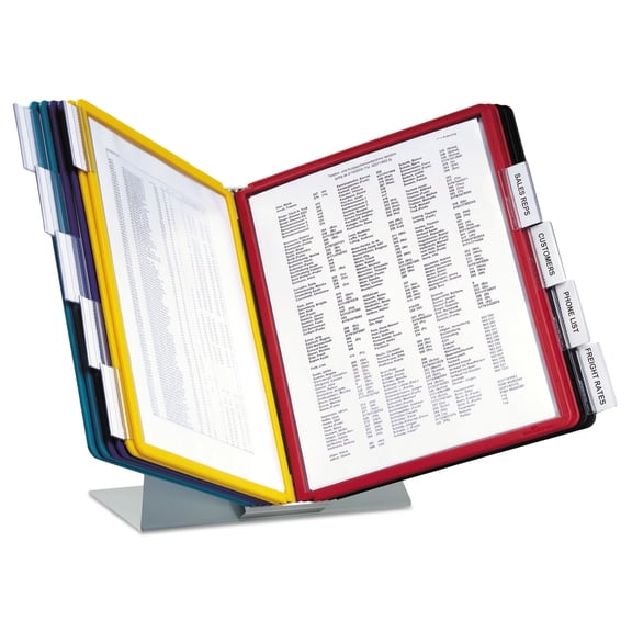 DURABLE Desktop Reference System, 10 Double-Sided Panels, Letter-Size, Assorted Colors, VARIO Design (536000)