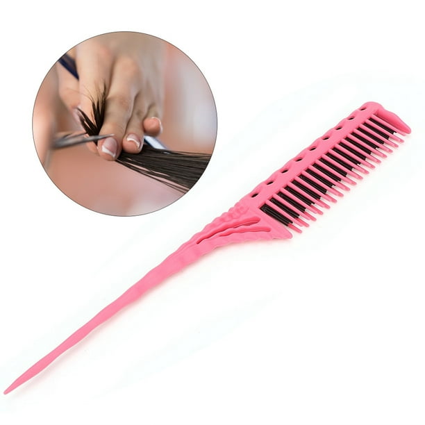 Peine de Cola de Rata, Peine Triple Para Peinar el Cabello Con Antideslizante Para Uso Profesional En Peluquería