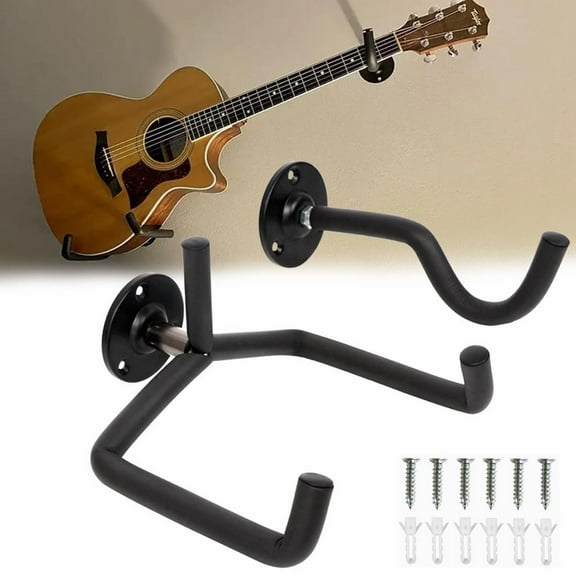 Acoustic Guitar Wall Hanger Horizontal Mount, Protective Hook for Secure Guitar Storage, Display & Easy Access, Suitable for Home, Studio, or Music Room