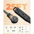 thumbnail image 3 of DEWENWILS 25FT 360° Rotating Flat Plug Extension Cord 3 Prong 16 AWG Grounded Power Strip Power Cable, 3 of 7
