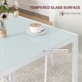 thumbnail image 4 of HOMCOM Table à Manger Moderne Carré pour 2 à 4 Personnes avec Dessus en Verre Trempé, 4 of 10