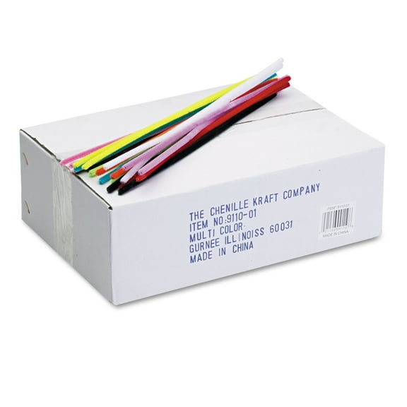 Creativity Street Jumbo Chenille Stems Classroom Pack, 1/4 x 12 Inches, Various Color, Pack of 1000