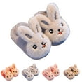 thumbnail image 3 of XIMIN Toddler Girl's Bunny Fluffy Lining Slippers Cute Cartoon Soft Sole Baby Comfortable Cotton Slippers with Back Strap Winter Warm Non-Slip Slides, 3 of 4