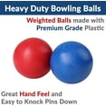 thumbnail image 6 of Premium Wooden Lawn Bowling Skittles Set with 11" Pins and Carrying Mesh Bag - Includes 10 Heavy Solid Wooden Pins and 2 Balls for Indoor and Outdoor Use, 6 of 7