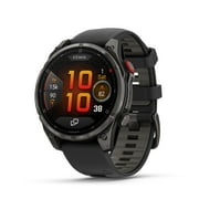 Garmin fenix 8 Pro 47mm, inReach Technology, Premium Connected Multisport GPS Smartwatch, AMOLED Display, Sapphire, Carbon Gray DLC Titanium with Black/Pebble Gray Silicone Band Bundle